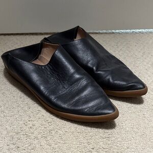 Elegant Black Leather slide Loafers